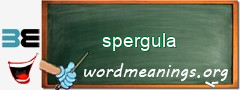 WordMeaning blackboard for spergula